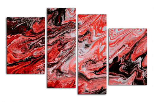 Модульная картина Красные волны красок
